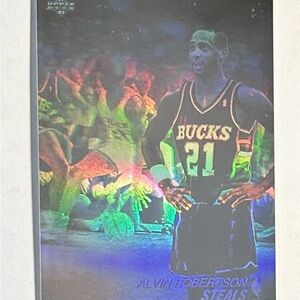 1993 UD NBA Steals LeaderAlvin Robertson,MWKE Bucks, Hologram Card #AW2